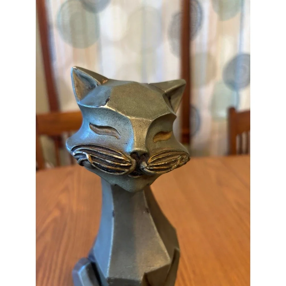 Vintage 1960s Universal Statuary Cubist Cat Mid Century Siamese Statue MCM